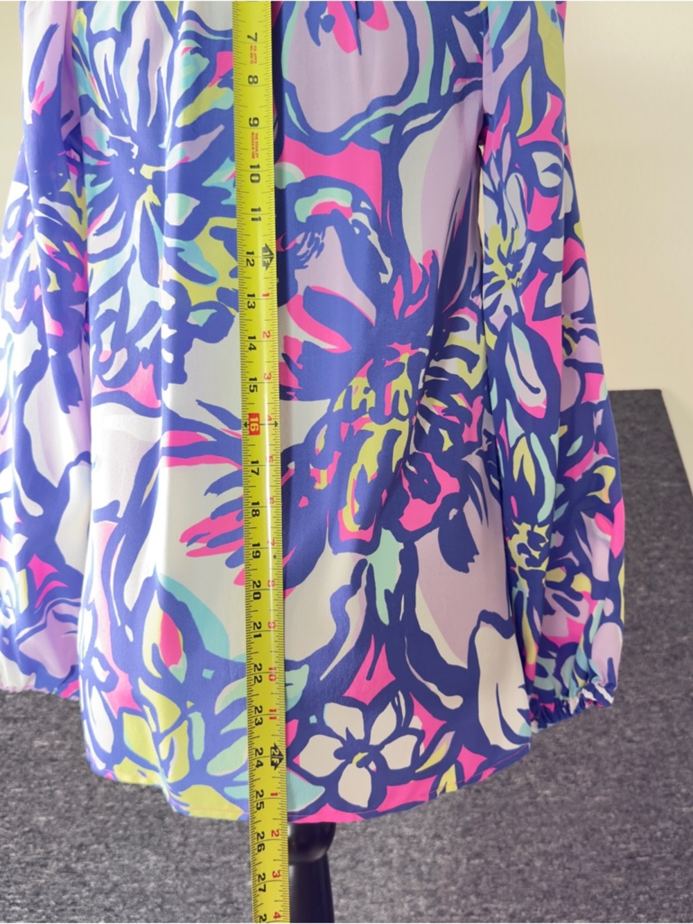 Lilly Pulitzer Elsa Silk Top with Tropical Print in Pink, Purple & Yellow - Picture 11 of 12